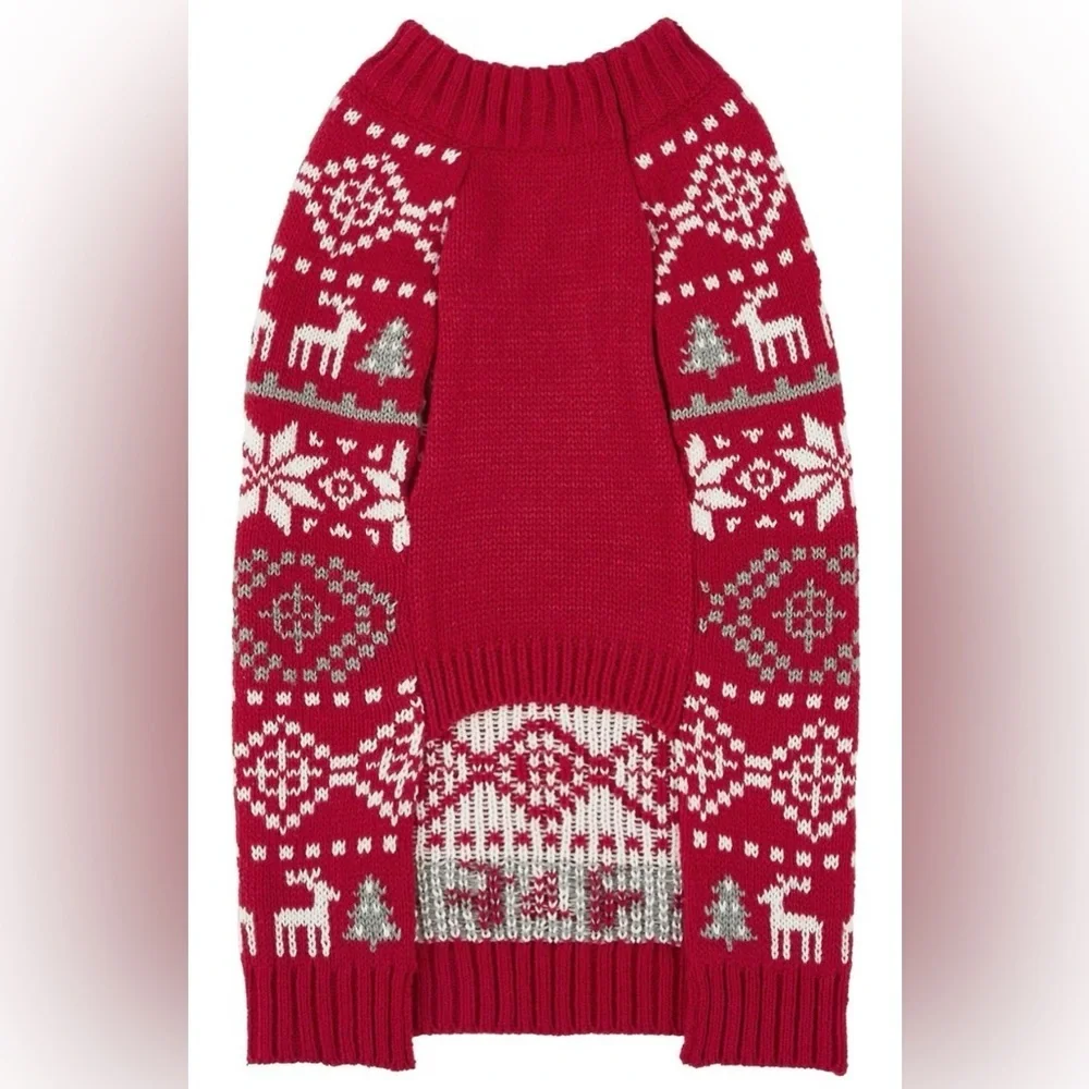 Frisco by Chewy New Dog Sweater Reindeer Fair Isle XXL Red White